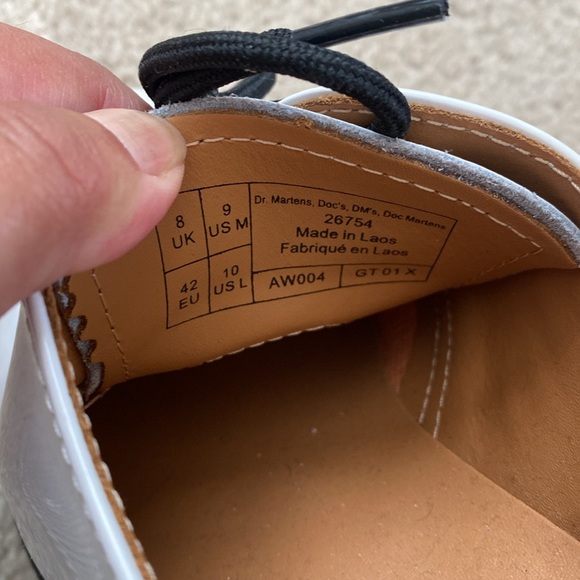 Dr. Martens White Patent Leather Oxford Shoes Size 9m - Picture 7 of 7